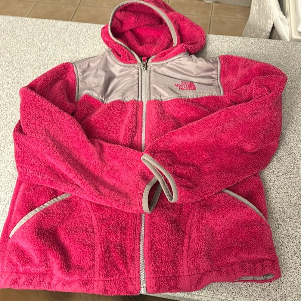 Girls North Face hooded zip up